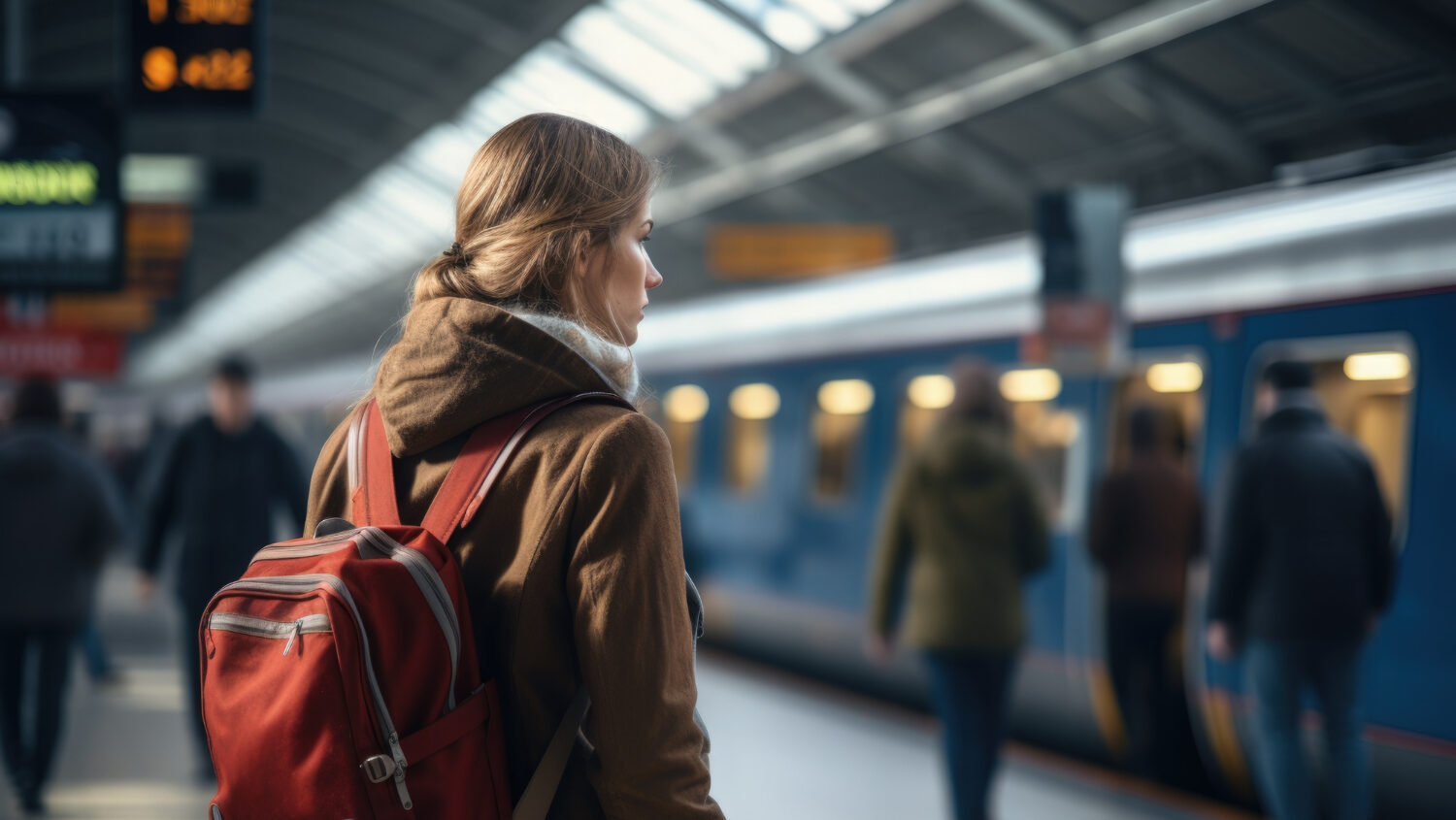 Frau am Bahnsteig / Foto: Freepik